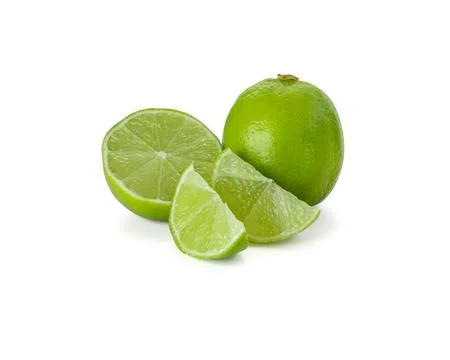 Lime isolated on white background. Lemon fruit Clipping Path. Stock Photos