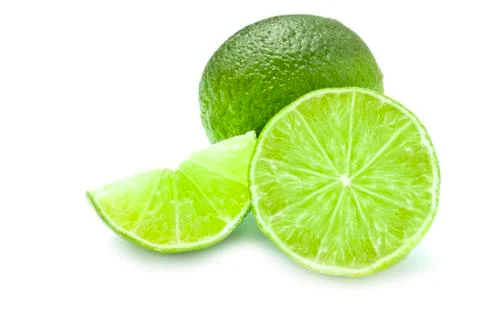 Lime isolated on white backround Stock Photos