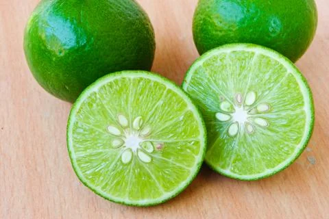 Lime on kitchen table Stock Photos