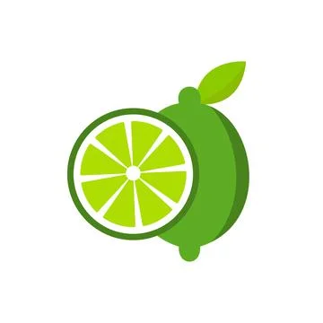 Lime lemon fruit vector color icon. EPS 10. Citrus sour vitamin illustration. Stock Illustration