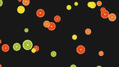  Lime, Lemon, Orange &amp; Grapefruit 4K 60fps Background Stock Footage 111534565