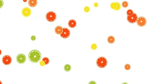  Lime, Lemon, Orange &amp; Grapefruit 4K 60fps Background Stock Footage 111534760