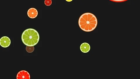  Lime, Lemon, Orange &amp; Grapefruit 4K 60fps Background Stock Footage 111537426