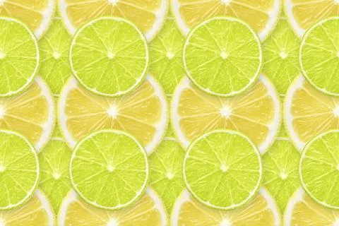 Lime - lemon slices pattern Stock Photos