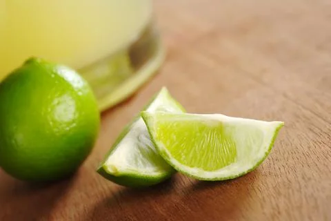 Lime with lemonade Stock Photos