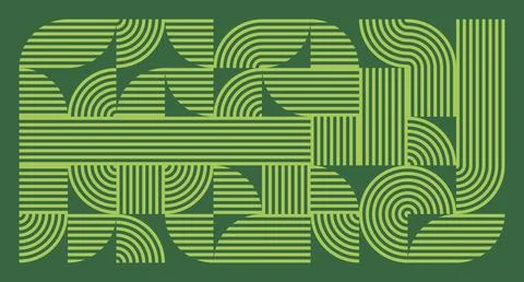 Lime Line Geometric Abstract Pattern Stock Illustration