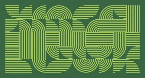 Lime Line Geometric Abstract Pattern Stock Illustration