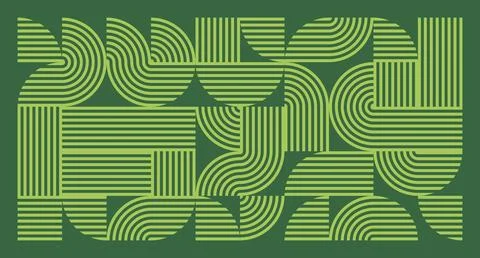 Lime Line Geometric Abstract Pattern Stock Illustration
