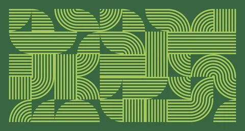 Lime Line Geometric Abstract Pattern Stock Illustration
