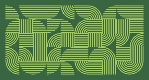 Lime Line Geometric Abstract Pattern Stock Illustration