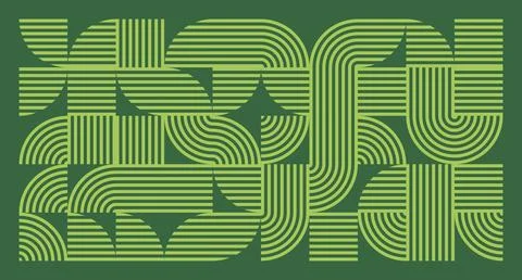 Lime Line Geometric Abstract Pattern Stock Illustration