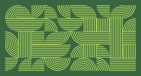 Lime Line Geometric Abstract Pattern Stock Illustration