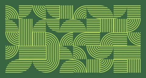Lime Line Geometric Abstract Pattern Stock Illustration