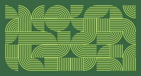 Lime Line Geometric Abstract Pattern Stock Illustration