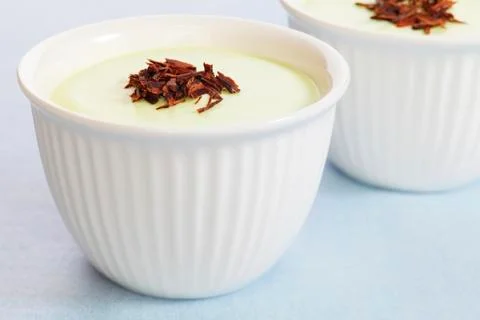 Lime mousse with chocolate Stock Photos