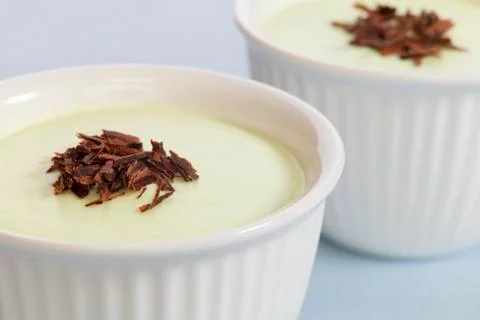 Lime mousse with chocolate Stock Photos