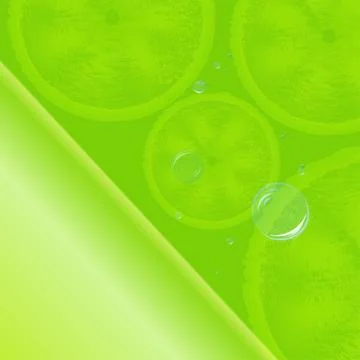 Lime or lemon slices form a colorful, bright green background. Stock Illustration