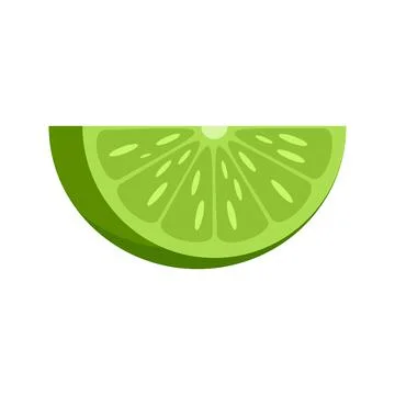 Lime piece icon flat isolated vector Stock Illustration