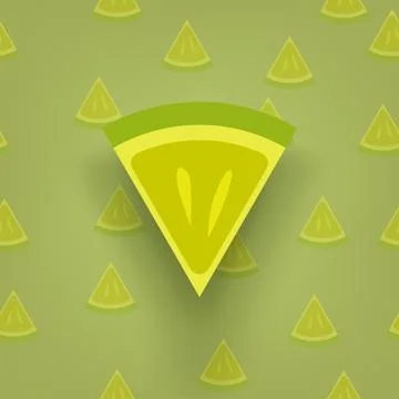 Lime piece with shadow on pattern back 스톡 일러스트