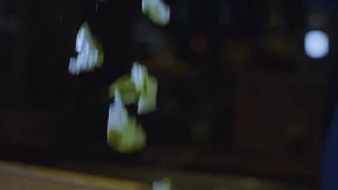 Lime pieces falling in slow motion Stock Footage 286249738