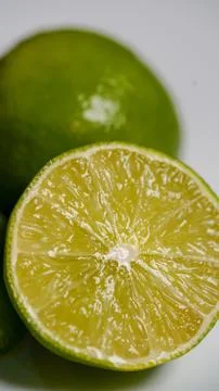Lime pulp macro half Stock Photos