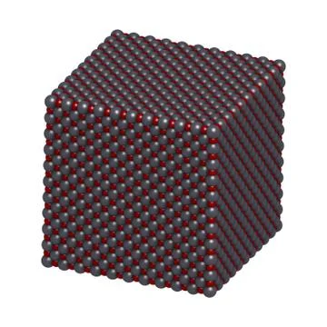 Lime (quicklime, calcium oxide, cao) crystal structure. Stock Illustration