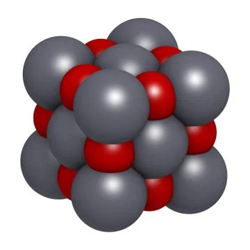 Lime (quicklime, calcium oxide, cao) crystal structure. Stock Illustration