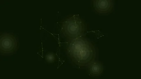 Lime radial plexus on dark background, corporate technology connection motion Stock-Footage 342632018