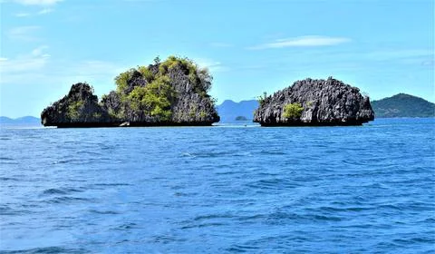 Lime rock formations in the Philippines Stock Photos