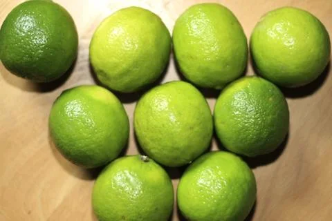 Lime in a row Stock Photos