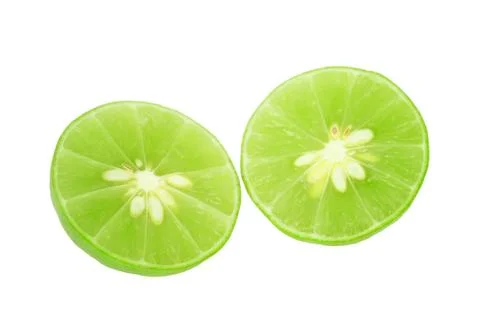 Lime slice, Clipping path Stock-Fotos