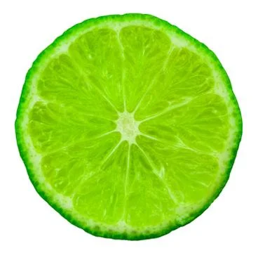 Lime slice. Fruit isolated on white background. With clipping path Stock Photos