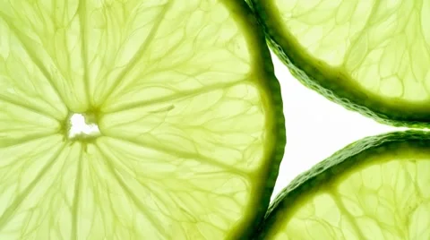 Lime slice  on a light table (back lit) Stock-Footage 8832252