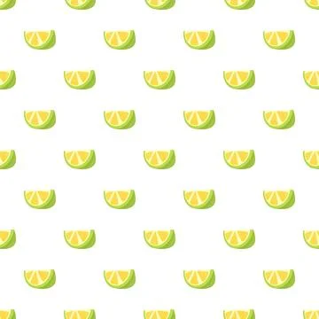 Lime slice pattern creating a fresh seamless background イラスト素材