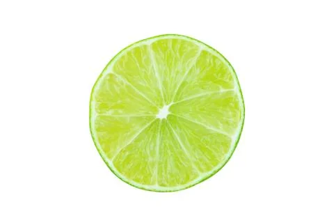 Lime slice top view. Fruit isolated on white background. With clipping path. Stock Photos