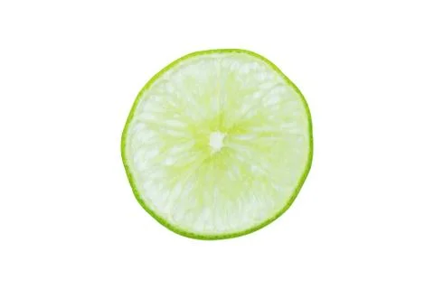 Lime slice top view. Fruit isolated on white background. With clipping path. Stock Photos