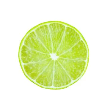 Lime slice top view. Fruit isolated on white background. With clipping path. Stock Photos
