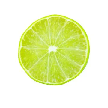 Lime slice top view. Fruit isolated on white background. With clipping path. Stock Photos