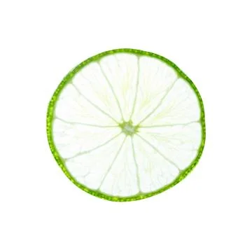 Lime slice top view. Fruit isolated on white background. With clipping path. Stock Photos