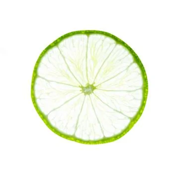 Lime slice top view. Fruit isolated on white background. With clipping path. Stock Photos