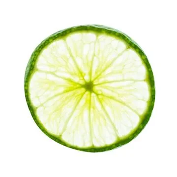 Lime slice top view. Fruit isolated on white background. With clipping path. Stock Photos