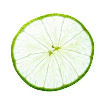 Lime slice top view. Fruit isolated on white background. With clipping path. Stock Photos