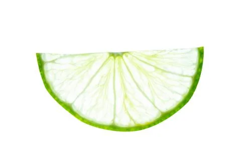 Lime slice top view. Fruit isolated on white background. With clipping path. Stock Photos