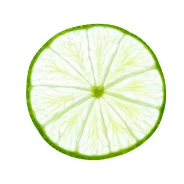 Lime slice top view. Fruit isolated on white background. With clipping path. Stock Photos