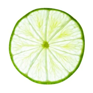 Lime slice top view. Fruit isolated on white background. With clipping path. Stock Photos