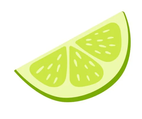 Lime slice vector illustration isolated on white background Illustrazione stock