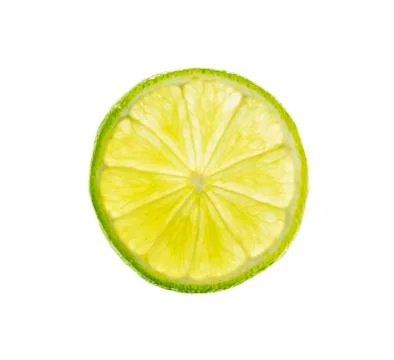 Lime slice on white background. Stock Photos