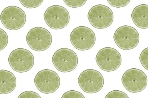 Lime slice on white background Stock Photos