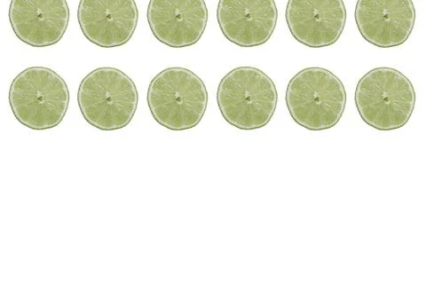 Lime slice on white background Stock Photos