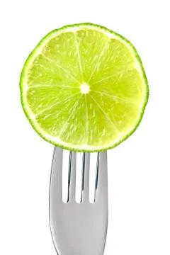Lime slice on white Foto stock